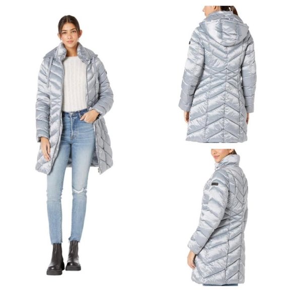 NWT $230 SAM EDELMAN Women XS (US 0-2) Hooded Puffer Coat Winter Snow Jacket - Picture 15 of 16